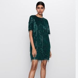 Zara Green Sequin Dress